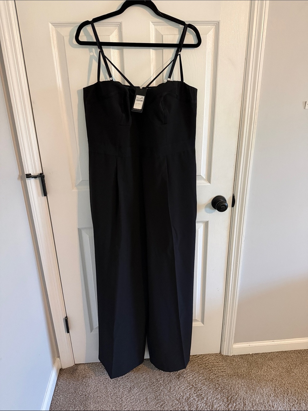 City Chic Black Strappy Wide-Leg Jumpsuit
